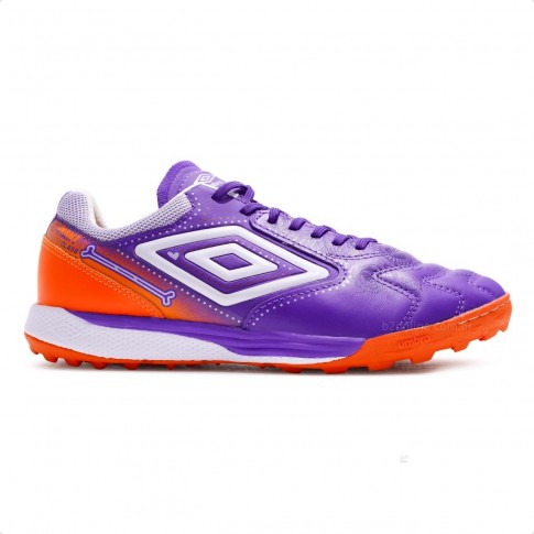Chuteira Society Umbro Adamant Master Class Pro Bump Masculina Roxo / Laranja