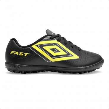 Chuteira Society Umbro Fast II Jr Preto / Amarelo