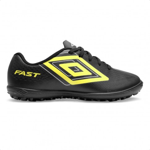 Chuteira Society Umbro Fast II Jr Preto / Amarelo