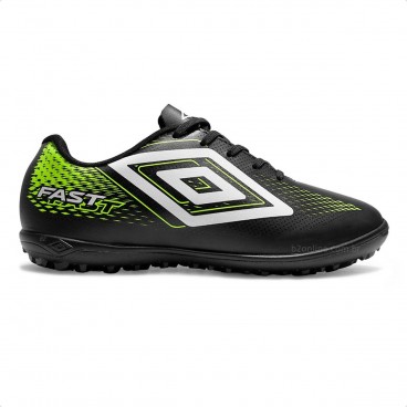 Chuteira Society Umbro Fast II Jr Preto / Verde