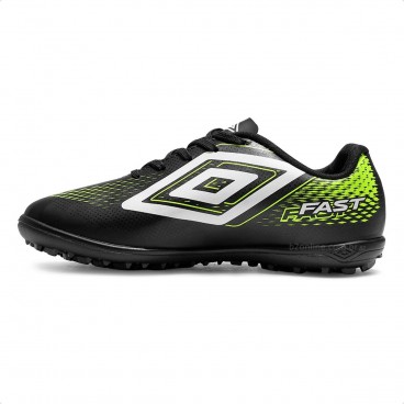 Chuteira Society Umbro Fast II Jr Preto / Verde