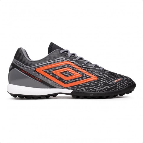 Chuteira Society Umbro Gravity Masculino Grafite / Laranja