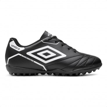 Chuteira Society Umbro Manchester Jr Preto / Branco