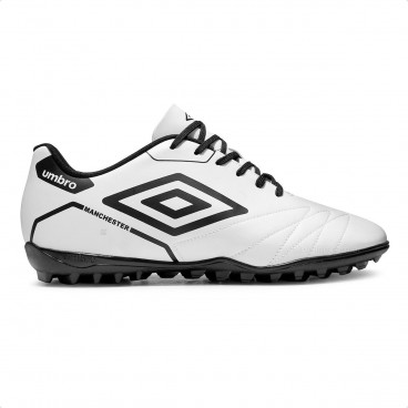 Chuteira Society Umbro Manchester Masculino Branco / Preto