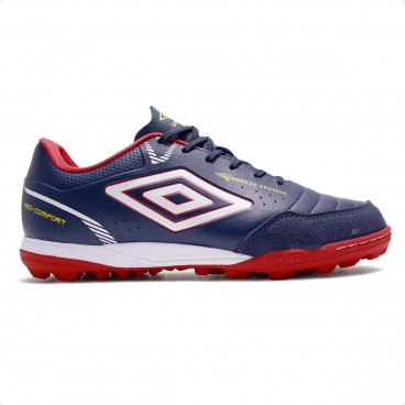 Chuteira Society Umbro Neo Comfort Masculina Marinho / Vermelho