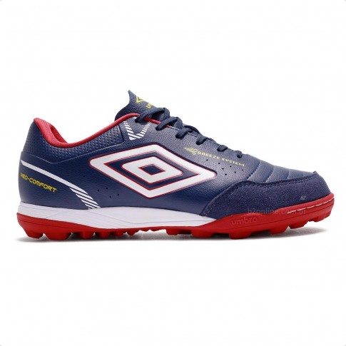 Chuteira Society Umbro Neo Comfort Masculina Marinho / Vermelho
