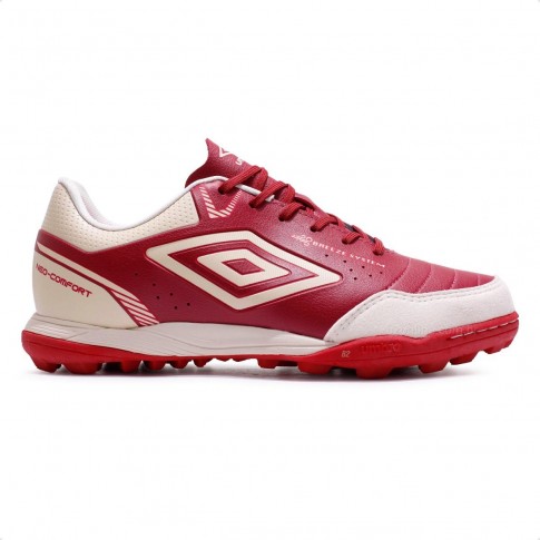 Chuteira Society Umbro Neo Comfort Masculina Vermelho / Bege