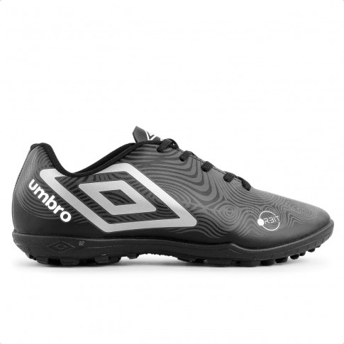 Chuteira Society Umbro Orbit Jr Infantil Preto / Cinza