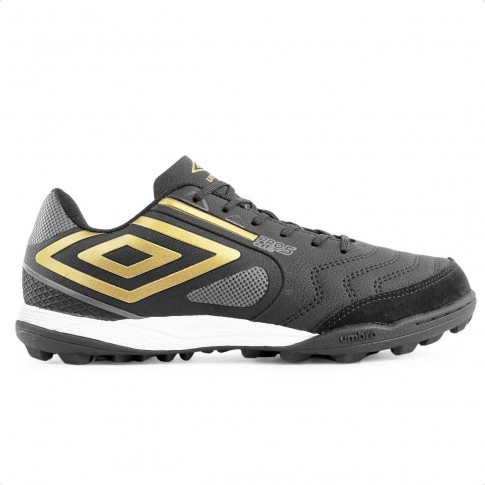 Chuteira Society Umbro Pro 5 Bump Club Masculina Preto / Dourado