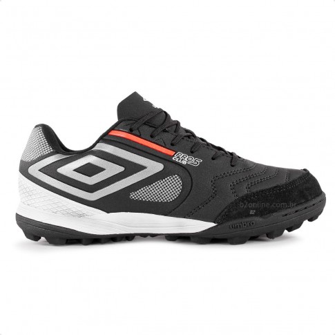 Chuteira Society Umbro Pro 5 Bump Club Masculina Preto / Prata