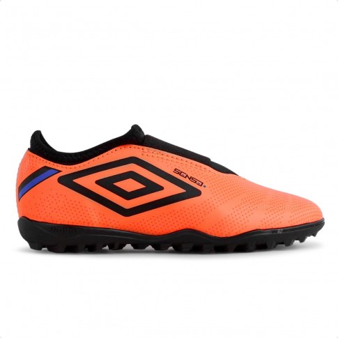 Chuteira Society Umbro Sense Kids Laranja / Preto