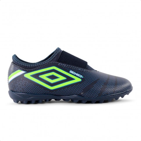 Chuteira Society Umbro Sense Kids Marinho / Verde