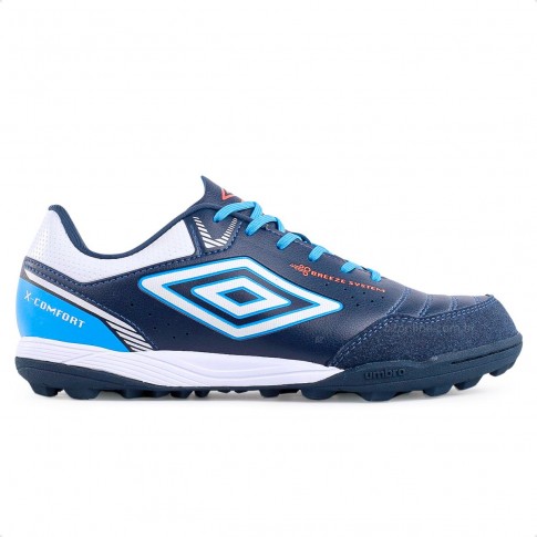 Chuteira Society Umbro X-Comfort Masculina Marinho / Branco