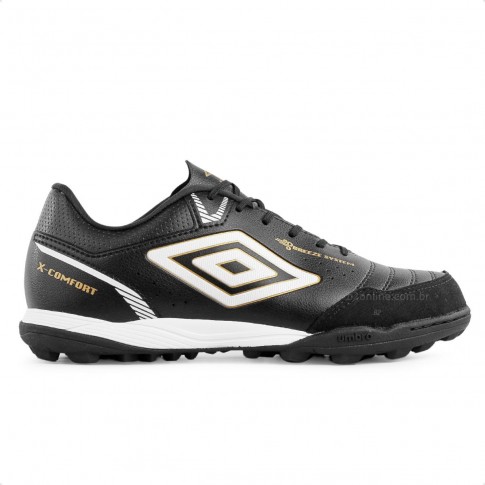 Chuteira Society Umbro X-Comfort Masculina Preto / Branco