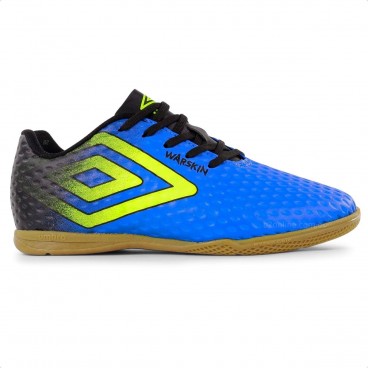 Chuteira Futsal Umbro Warskin Jr Azul / Verde