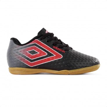 Chuteira Futsal Umbro Warskin Jr Preto / Vermelho