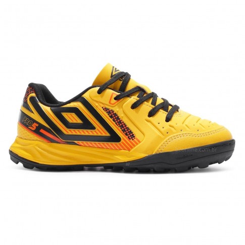 Chuteira Society Umbro Pro 5 Jr Amarelo / Preto