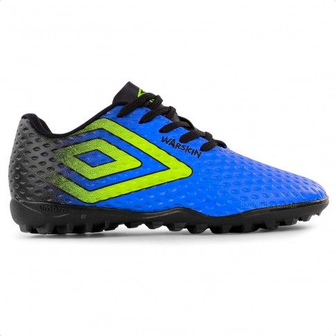 Chuteira Society Umbro Warskin Jr Azul / Verde