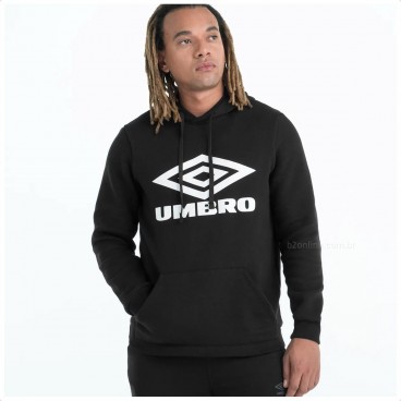 Blusão Moletom Umbro D. Essential Blusa Unissex Preto / Branco