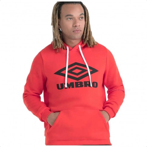 Blusão Moletom Umbro D. Essential Blusa Unissex Vermelho / Preto