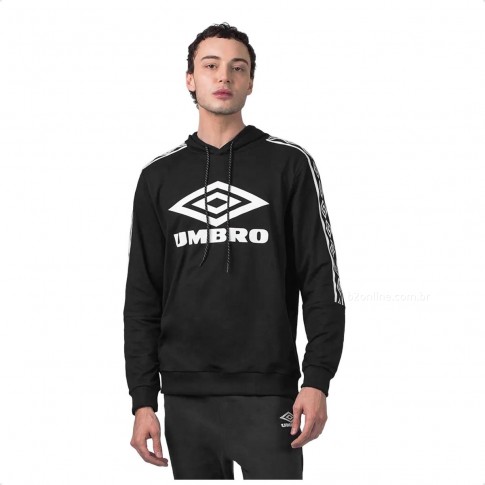 Blusão Moletom Umbro Tradicional Club Masculino Blusa Preto