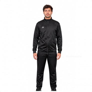 Conjunto Agasalho Umbro Essential Masculino Preto