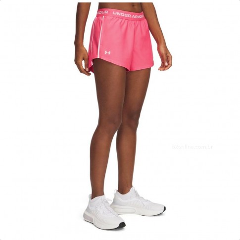 Shorts Under Armour Treino Tech Play Up Feminino Rosa