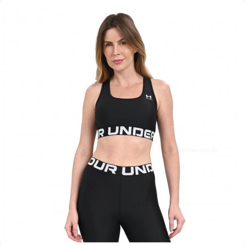 Top Under Armour HG Authentics Mid Feminino Preto / Branco