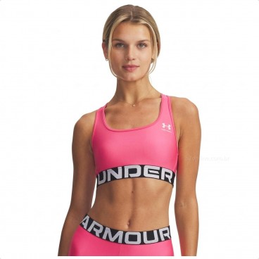 Top Under Armour HG Authentics Mid Feminino Rosa