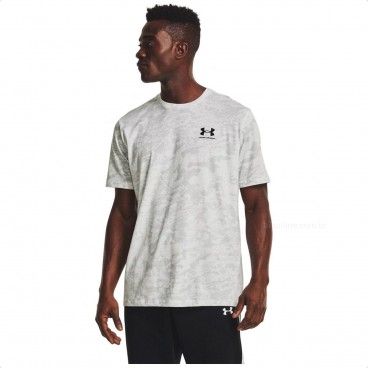 Camiseta Under Armour ABC Camo SportStyle Masculina Branco / Cinza Claro