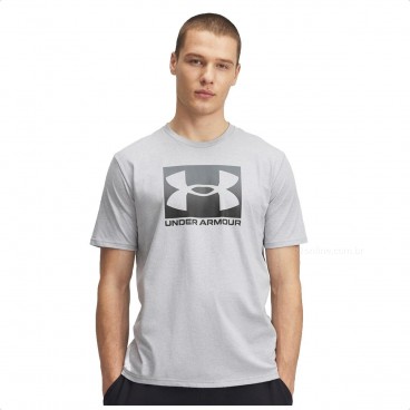 Camiseta Under Armour Boxed Sports Masculina Cinza / Chumbo