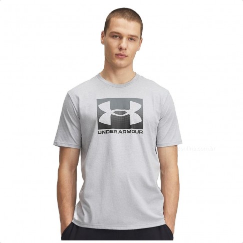 Camiseta Under Armour Boxed Sports Masculina Cinza / Chumbo