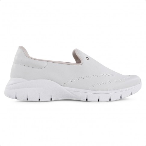 Tênis Usaflex Básico Slip On Feminino Off White / Branco