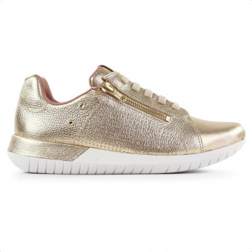 Tênis Usaflex Casual Ziper Feminino Dourado