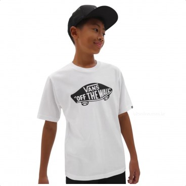 Camiseta Vans Otw Classic Manga Curta Infantil Branco / Preto