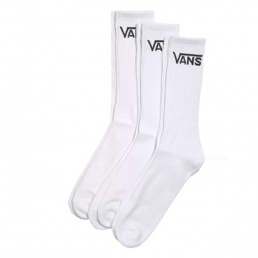 Kit de Meias Vans Classic Malha Branco / Preto