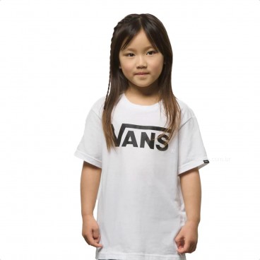 Camiseta Vans Classic Infantil Branco / Preto