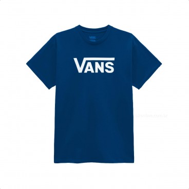 Camiseta Vans Classic k Infantil Azul / Branco