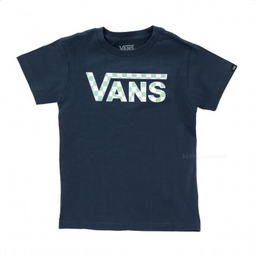 Camiseta Vans Classic Logo Fill kids Azul Marinho