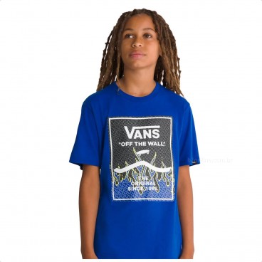 Camiseta Vans Surf The W-Print Box 2.0 Juvenil Azul