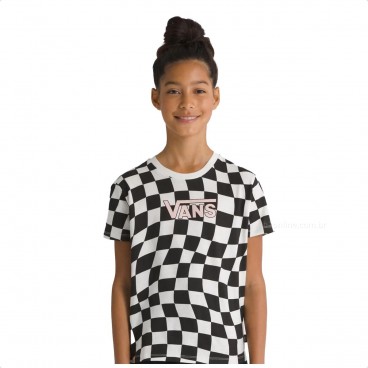 Camiseta Vans Warped 66 Checkerboard Unissex Preto / Branco