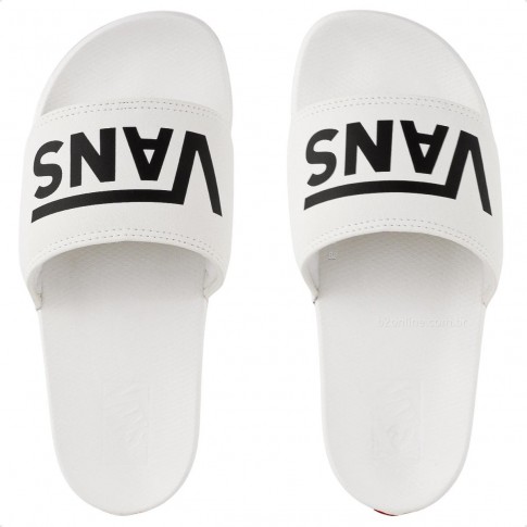 Chinelo Vans La Costa Slide On Branco / Preto