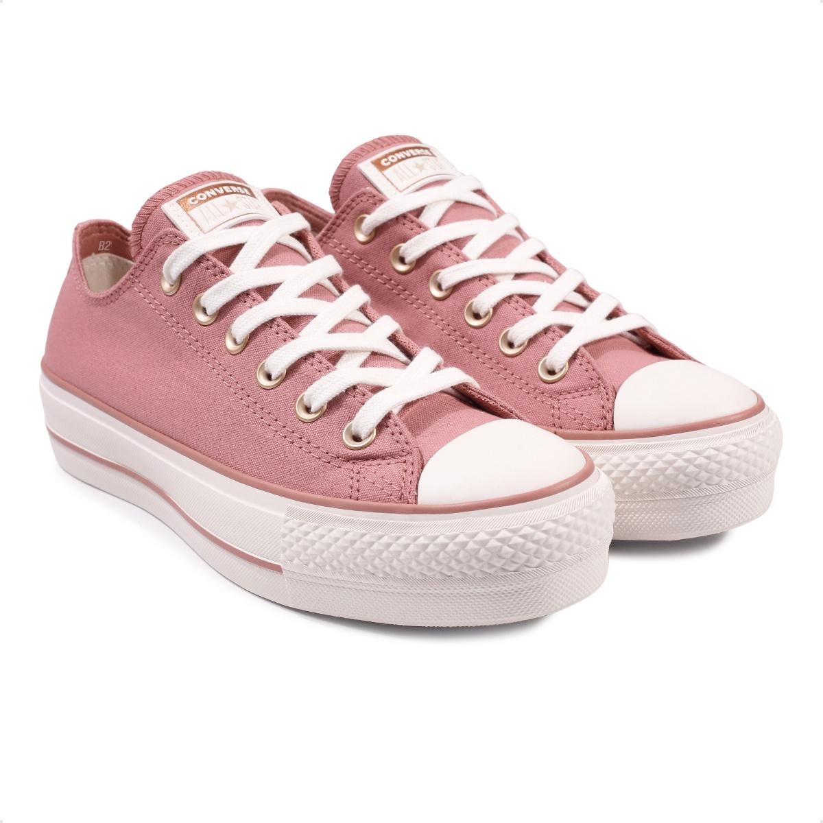Tênis Converse Chuck Taylor All Star Lift Summer Metals Rosa / Branco