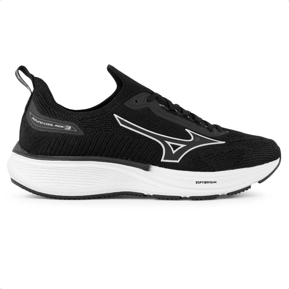 Tênis Mizuno Cool Ride 3 Unissex Preto / Branco
