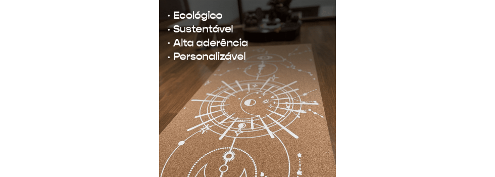 Tapete de Yoga Mat Cortiça Natural Orgânica, Ecológica que proporcionam aderência e conforto