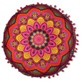 Almofada em Formato Mandala Floral Colorida
