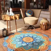 Tapete Mandala Floral Laranja - Decoração e Meditação com o poder das Mandalas para Quarto, Sala e Entrada