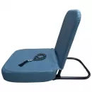 Cadeira de Meditação Dobrável em Linho Azul Petróleo - Revestida com Borracha e Assento Premium