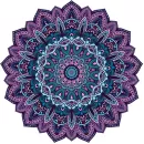 Tapete Mandala Dália Violeta e Azul  Aveludado e Emborrachado para Decoração e Meditação