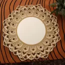 Espelho Mandala de Parede Reflexão Off White e Gelo - Sofisticação em Camadas - 1,20m